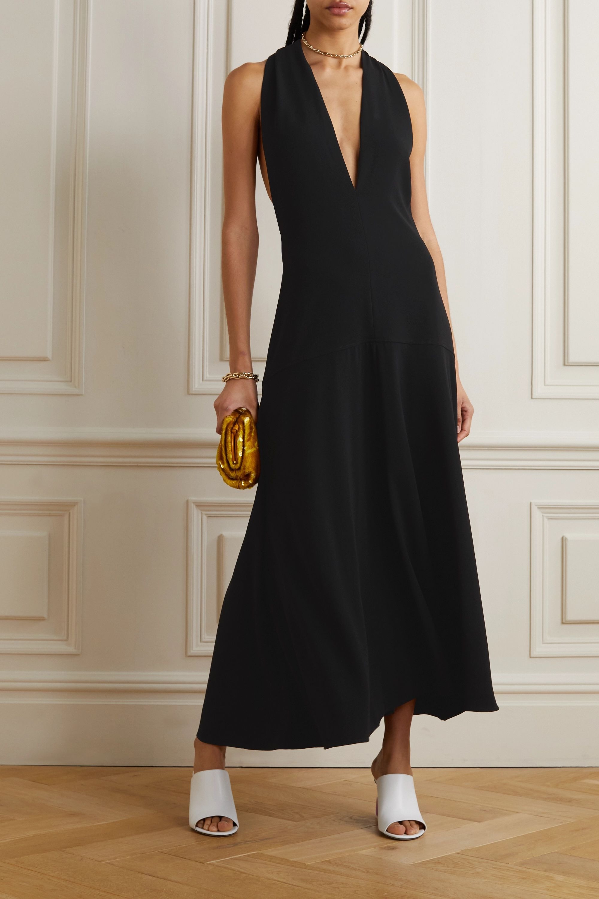 Proenza Schouler + Twist-Back Stretch-Crepe Maxi Dress