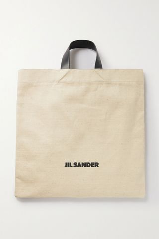 Jil Sander + Leather-Trimmed Canvas Tote