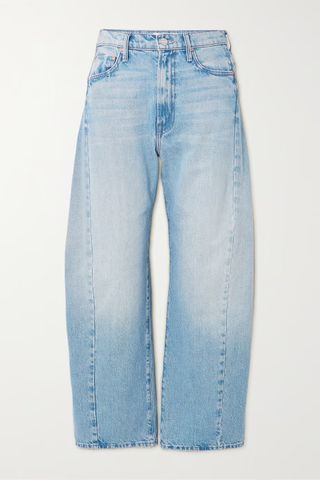 Mother + + Net Sustain the Half Pipe Sneak Cropped High-Rise Wide-Leg Jeans