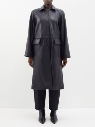 Toteme + Raglan-Sleeve Leather Coat
