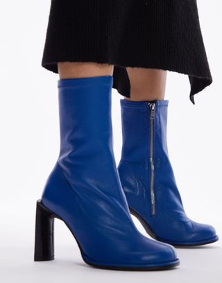 Topshop + Bowie Boot in Blue