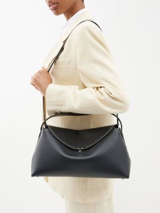 Toteme + T-Lock Large Grained-Leather Cross-Body Bag