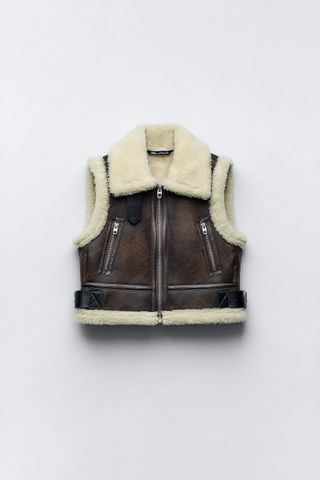 Zara + Cropped Double Faced Vest
