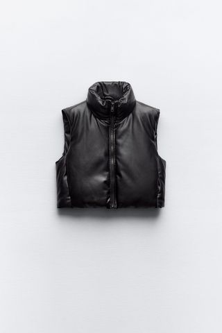 Zara + Faux Leather Vest