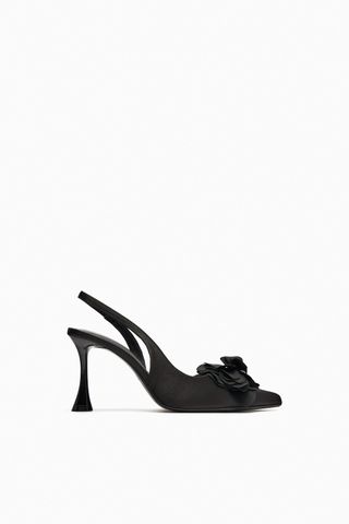 Zara + Flower Slingback Heels