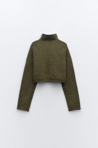 Zara + Cropped Cozy Knit Sweater