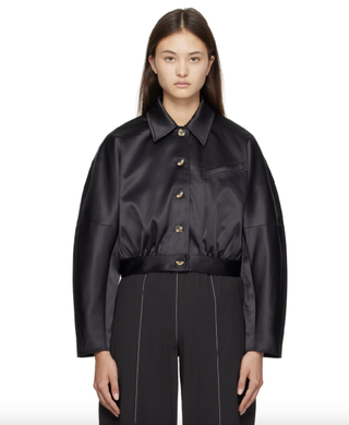 Ganni + Black Spread Collar Jacket