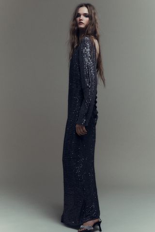 Zara + Backless Sequinned Dress