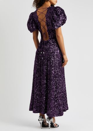 Rotate Birger Christensen + Sequin-Embellished Maxi Dress