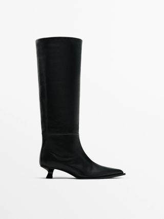 Massimo Dutti + Heeled Leather Boots