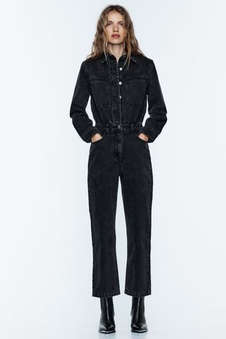 Zara + Denim Jumpsuit
