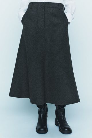 Zara + Wool-Blend Skirt