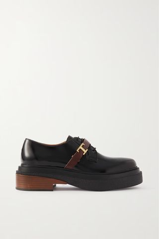 Tod's + Embellished Two-Tone Leather Brogues