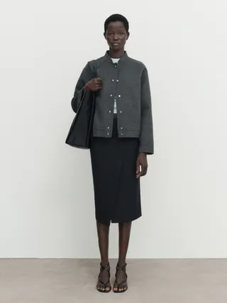 Massimo Dutti + Pinstripe Skirt