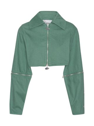Cannari Concept + Washed Twill Crop Jacket Green