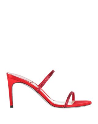 Rene' Caovilla + Red Rhinestone Sandals