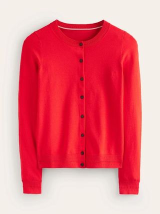 Boden + Catriona Cotton Cardigan in Poppy Red