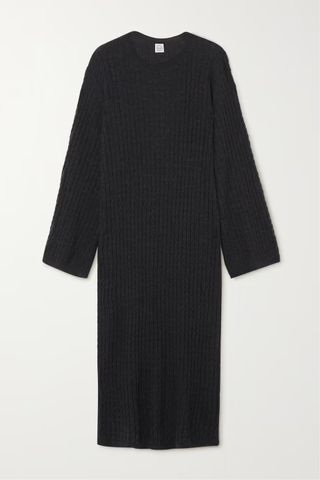 Toteme + Cable-Knit Cashmere Midi Dress