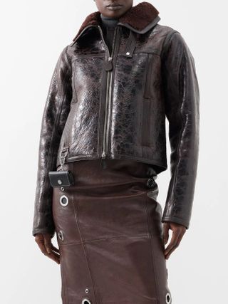 Saks Potts + Cosmo Crinkled-Leather Jacket