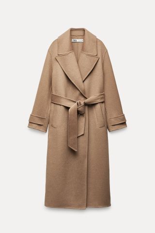 Zara + ZW Collection Double-Faced Wool Blend Coat