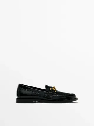 Massimo Dutti + Creased Patent-Finish Loafers With Horsebit