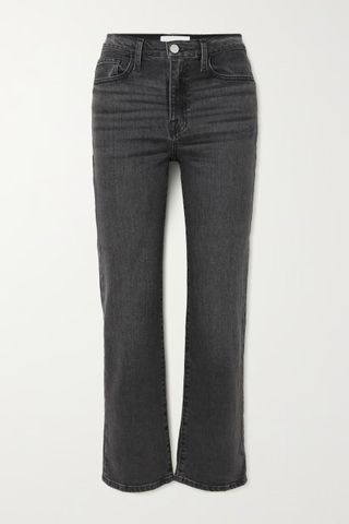 Frame + Le Jane Ankle Cropped High-Rise Straight-Leg Jeans