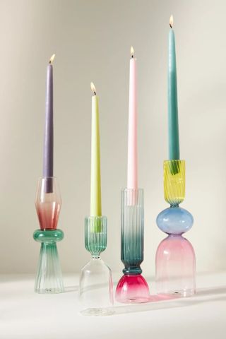 Anthropologie + Calle Glass Taper Candle Holde