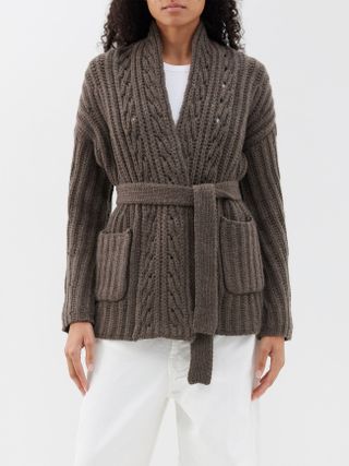 Arch4 + Nottingham Ribbed-Knit Cashmere Cardigan