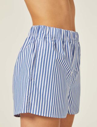 With Nothing Underneath + Poplin Royal Blue Stripe Boxer