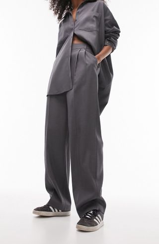 Topshop + Slouch Straight Leg Trousers