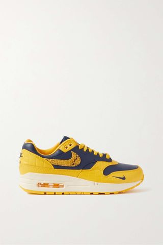 Nike + Air Max 1 Snake-Effect and Smooth Leather Sneakers