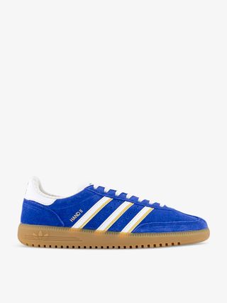 Adidas + Hand 2 Brand-Stripe Suede Low-Top Trainers in Semi-Lucid Blue Core White