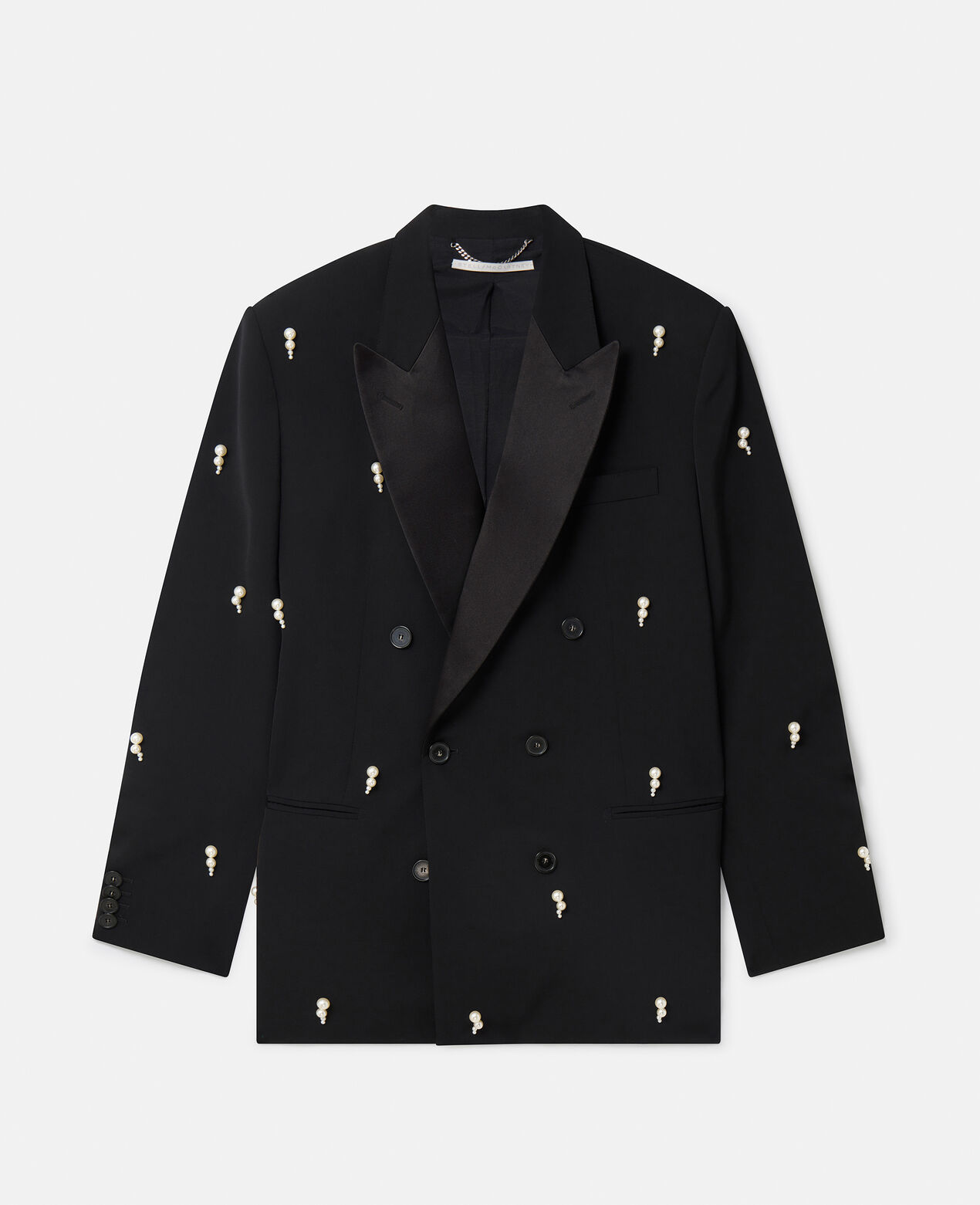 Stella McCartney + Pearl Embroidery Oversized Double-Breasted Blazer