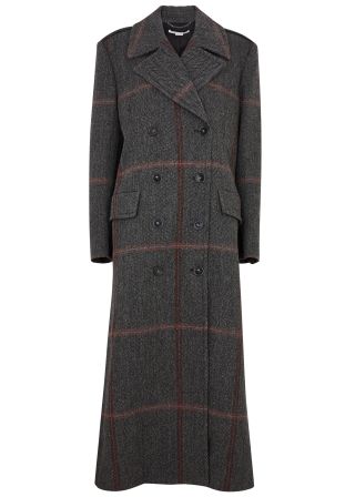 Stella Mccartney + Checked Double-Breasted Wool-Blend Coat
