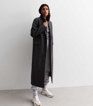 New Look + Dark Grey Longline Formal Coat