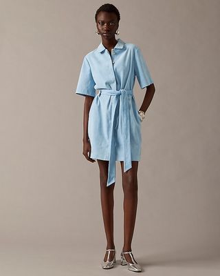 J.Crew + Collection Button-Front Suede Dress