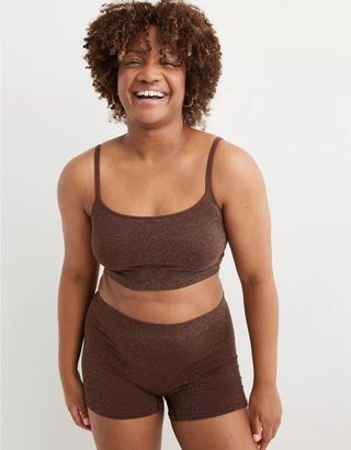 Aerie + Superchill Seamless Ribbed Bra Top