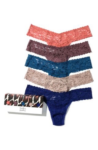 Hanky Panky + Assorted 5-Pack Lace Low Rise Thongs