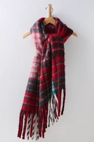 Free People + Falling For You Brushed Plaid Scarf