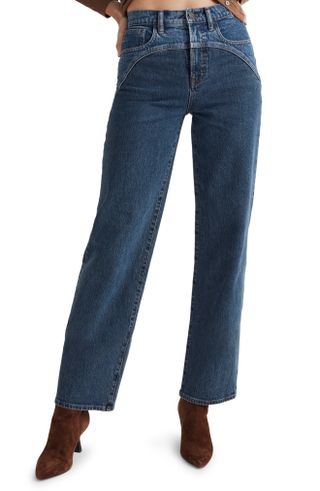 Madewell + Two Tone Wide Leg Crop Jeans