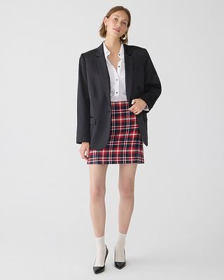 J.Crew + A-Line Mini Skirt in Plaid