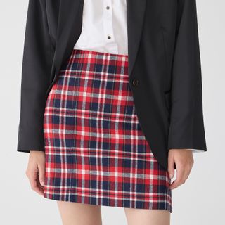 J.Crew + A-Line Mini Skirt in Plaid