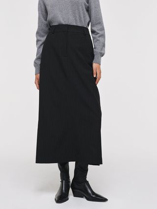 Aligne + Kasia Pinstripe Tailored Maxi Skirt