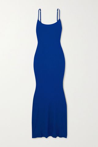 Skims + Soft Lounge Rib Long Slip Dress - Cobalt