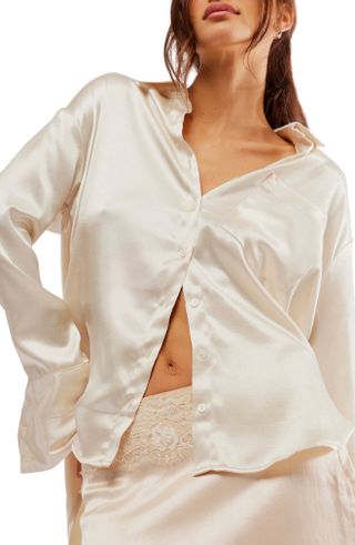 Free People + Shooting for the Moon Satin Shirt