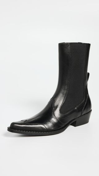 By Far + Otis Black Nappa Leather Booties
