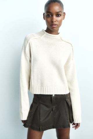 Zara + Pronounced Seam Knit Sweater