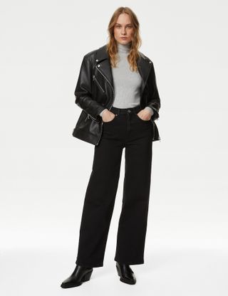 M&S Collection + The Wide-Leg Jeans in Black
