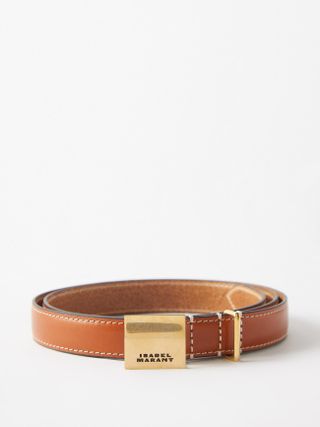 Isabel Marant + Lowell Square Buckle Leather Belt