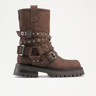 Russell & Bromley + Harley Square Toe Hardware Biker Boot